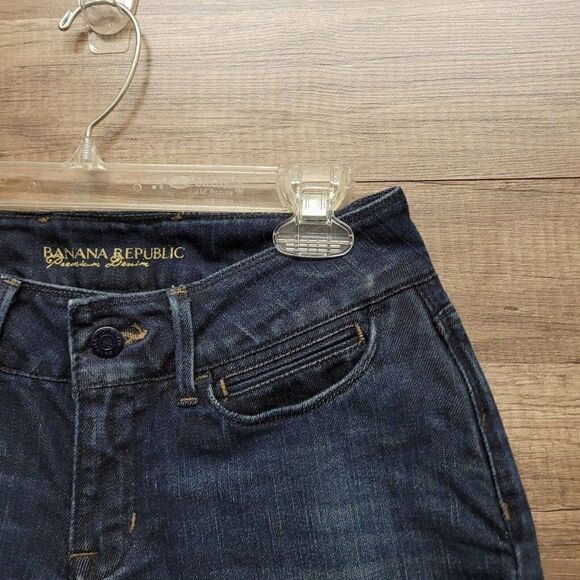 Banana Republic Urban Boot Cut Jeans Size 2 Womens Blue Denim Low Rise Dark Wash - Picture 5 of 16